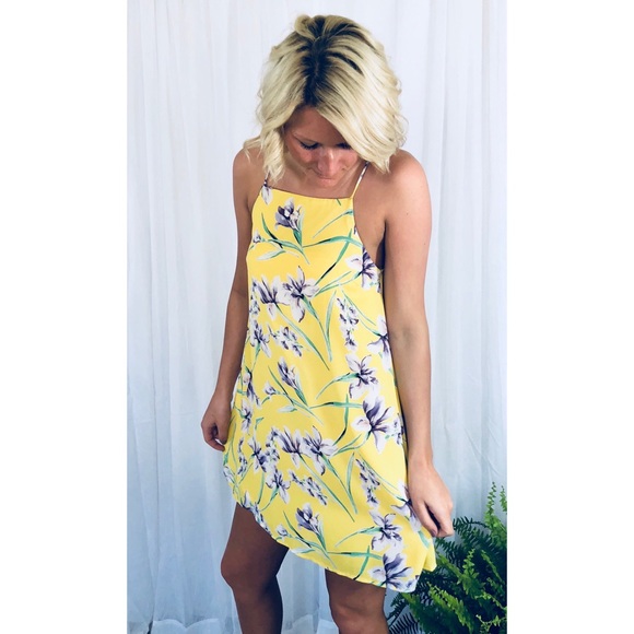 Dresses & Skirts - Yellow Floral Sun Dress, Size Small